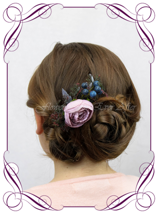 Carrie Purple Hair Flower Pins - Set of 3 | Artificial Bridal Bouquets &  Silk Wedding Flower Packages - Flowers For Ever After®